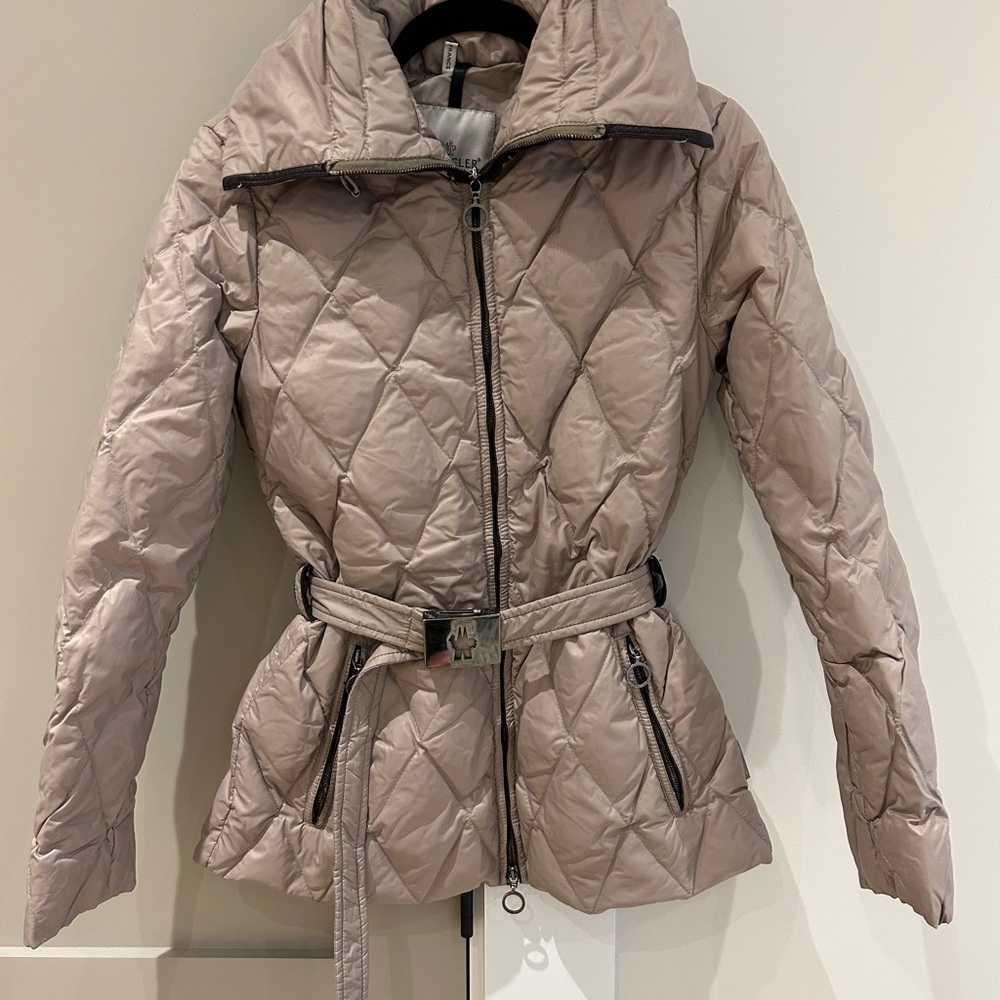 Moncler Quilted Women's Jacket with Belt - Beige